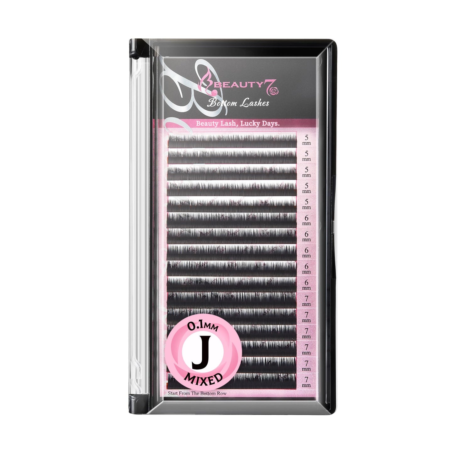 Beauty7 Mixed Volume Under Bottom Lower Individual False Eyelash Extension Tray Matte Synthetic Mink Curl J 0.1mm Thickness 5/6/7mm Length Beauty & Personal Care Beauty7