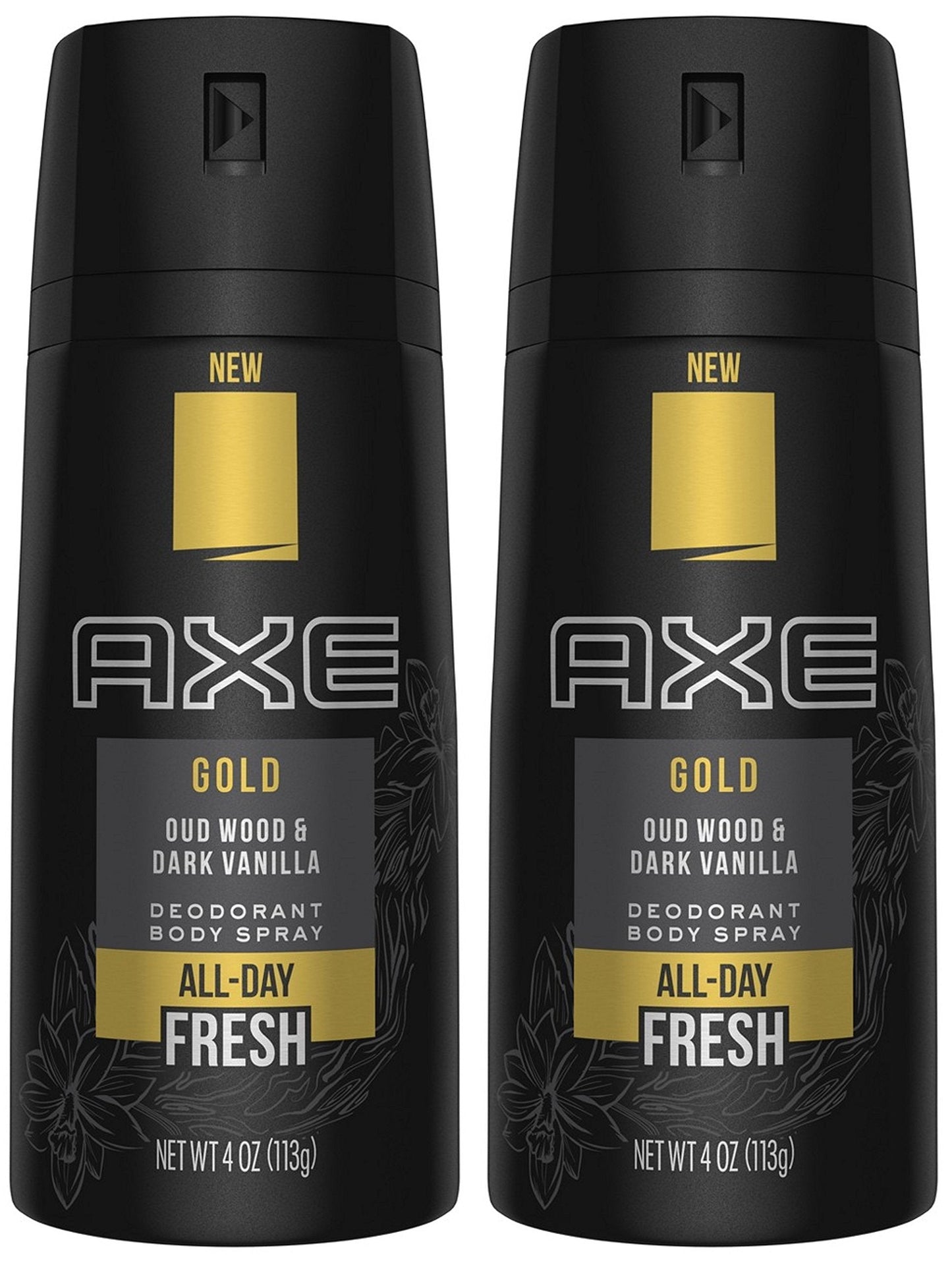 Axe Gold Oud Wood and Dark Vanilla Deodorant Body Spray 4.0 oz (Pack of 2) Beauty and Personal Care FIYY6VC