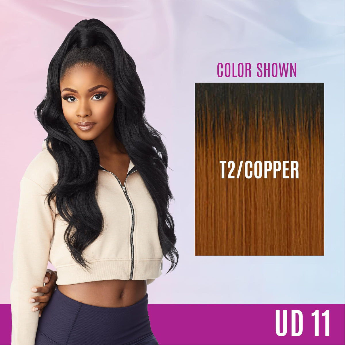 Sensationnel Instant Updown Halfwig Pony-lud 11, T2/COPPER