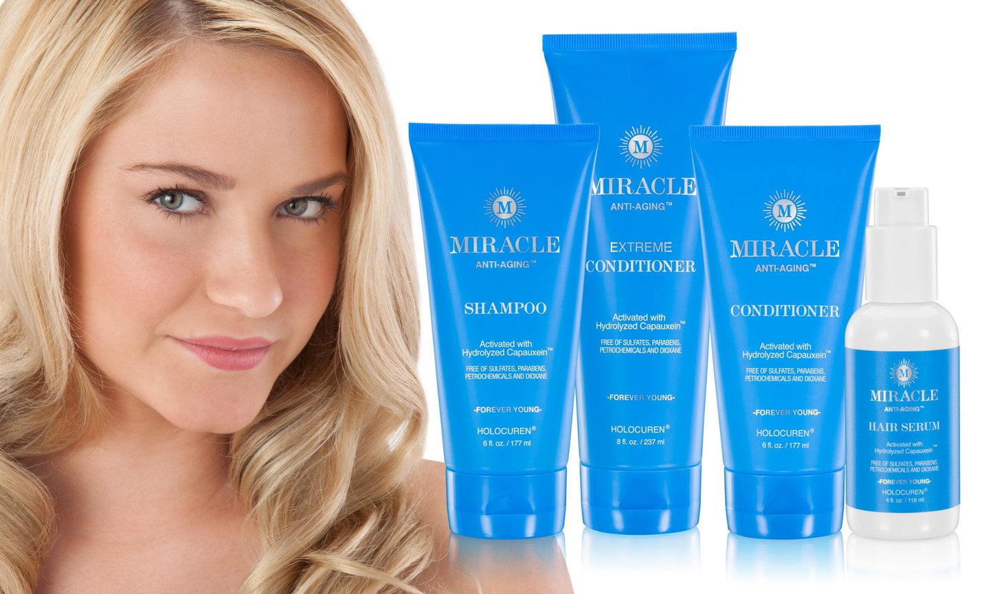 Miracle Anti-Aging Shampoo, Conditioners & Hair Serum; FOUR Pack Beauty & Personal Care Miracle Anti-Aging
