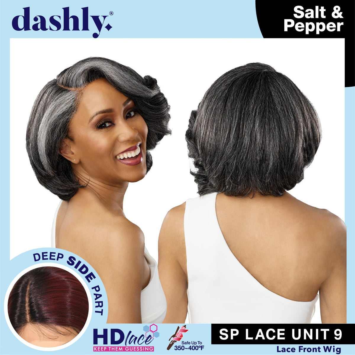 Sensationnel Dashly Lace Saltandpepper Wig-Sp Unit 9, BEIGEBLONDE