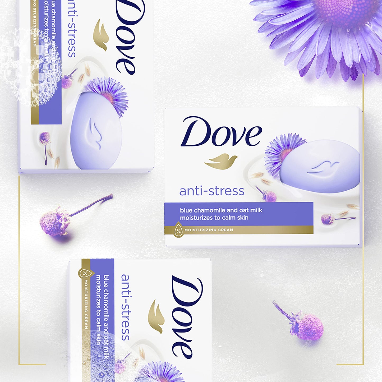 Dove Beauty Bar Gentle Cleanser Moisturizes To Calm Skin Anti-Stress Cream Bar Gentle Bar Soap Cleanser Made With 1/4 Moisturizing Cream 3.75 oz, 4 Beauty & Personal Care Dove