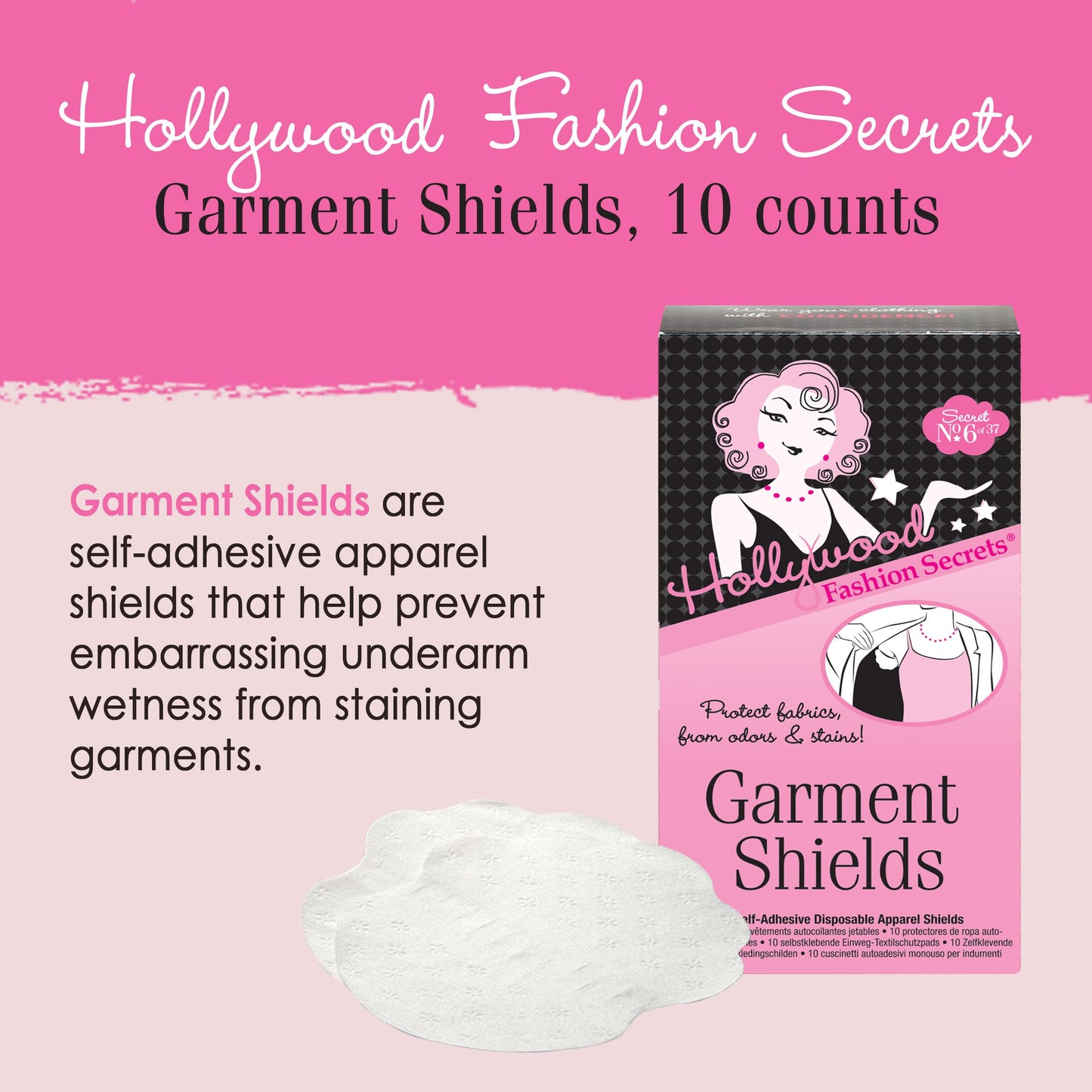 Hollywood Fashion Secrets Garment Shields, Moisture Wicking Sweat Pads, 10 Count Beauty and Personal Care Hollywood Fashion Secrets
