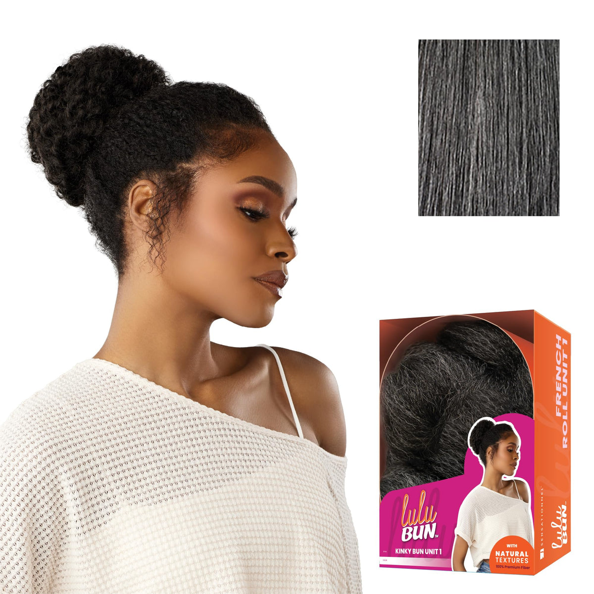 Sensationnel Lulubun Updo Hairextensions-Kinky Bun Unit 1,M44