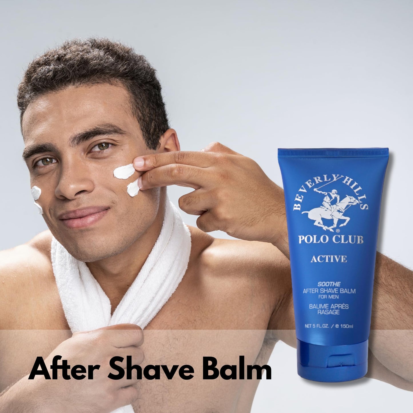 Beverly Hills Polo Club BHPC Active/Sport After Shave Balm for Men - Soothing Post-Shave Comfort with Luxury Lavender & Citrus Scent - 5oz Hydrating Beauty and Personal Care Beverly Hills Polo Club