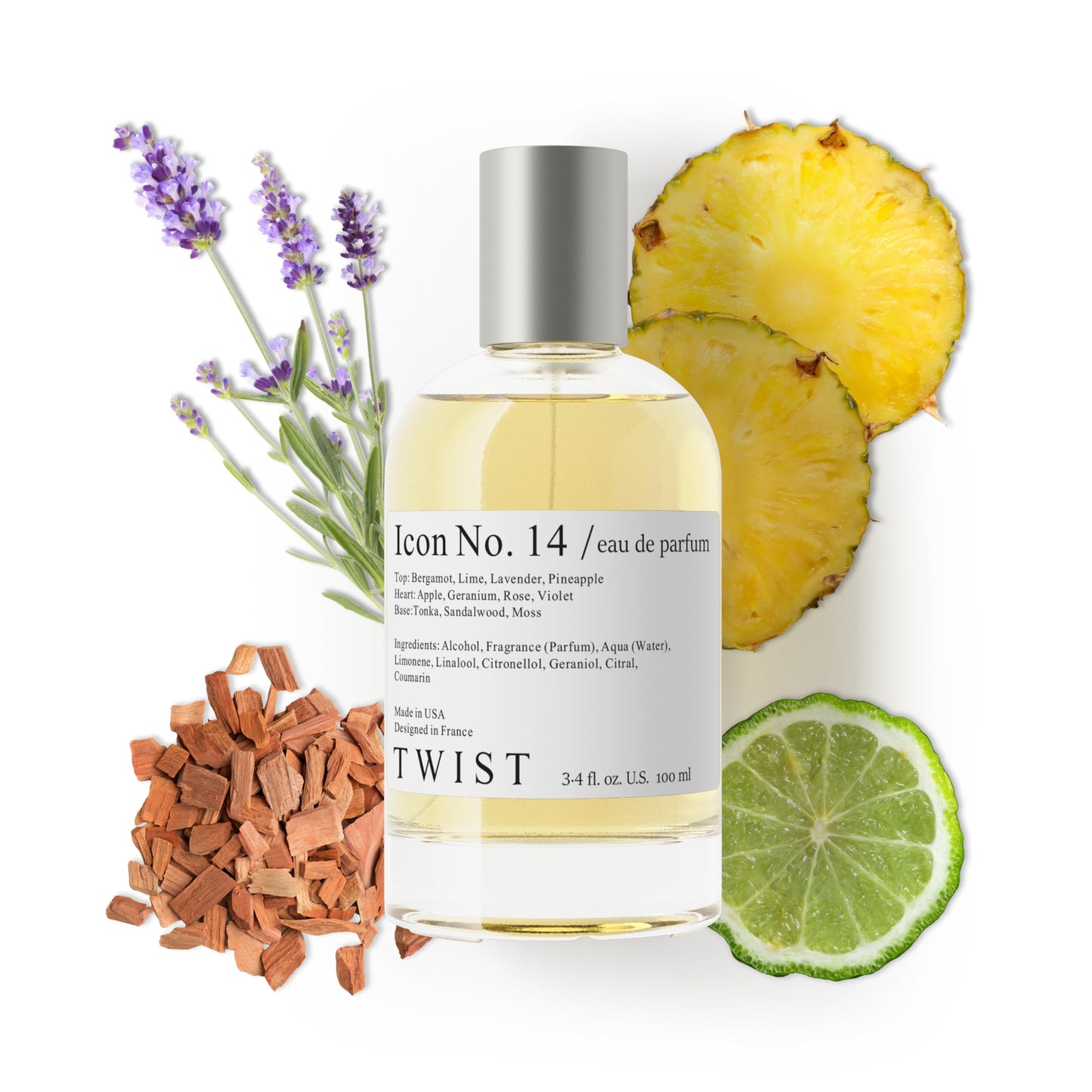 Twist Icon No. 14 - Inspired by Legend M. Blanc, Long-Lasting Perfume for Men, Vegan, Clean Ingredients, Bergamot & Pineapple Fragrance - Spray 100 ml Beauty & Personal Care HOUSE OF TWIST