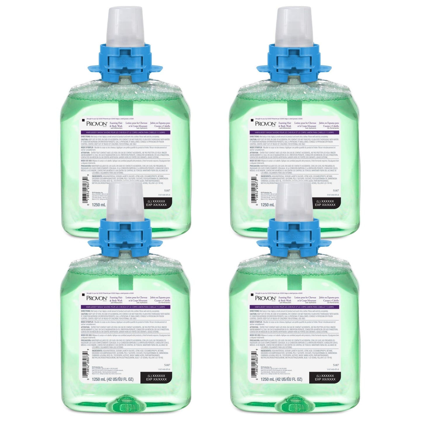 PROVON Foaming Hair & Body Wash with Moisturizers Cucumber Melon Fragrance, 1250 mL Wash Refill for PROVON FMX-12 Push-Style Dispenser (Pack of 4) Beauty & Personal Care GOJO