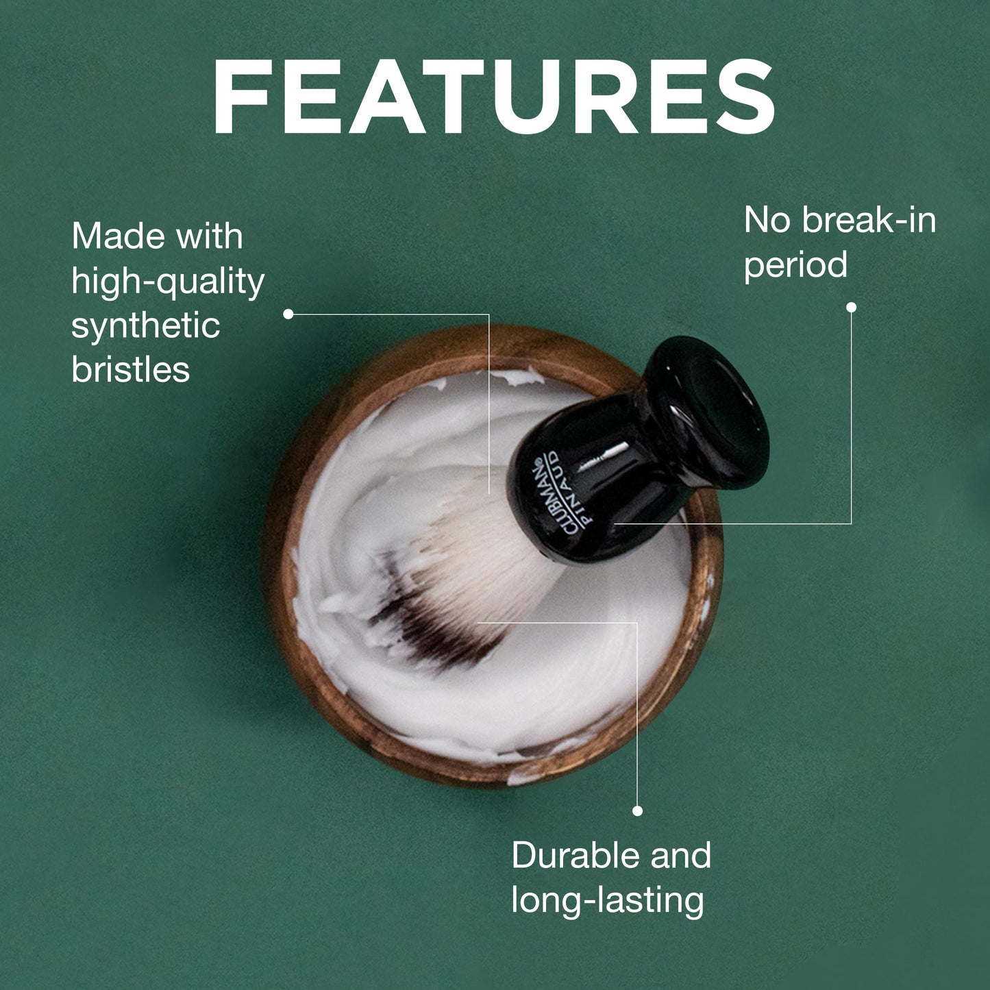 Clubman Pinaud Shave Brush - Classic Shaving Brush for Men, Soft Bristles, Ideal for Lathering Shaving Soap, Black Handle, 1 Pack Beauty and Personal Care Clubman