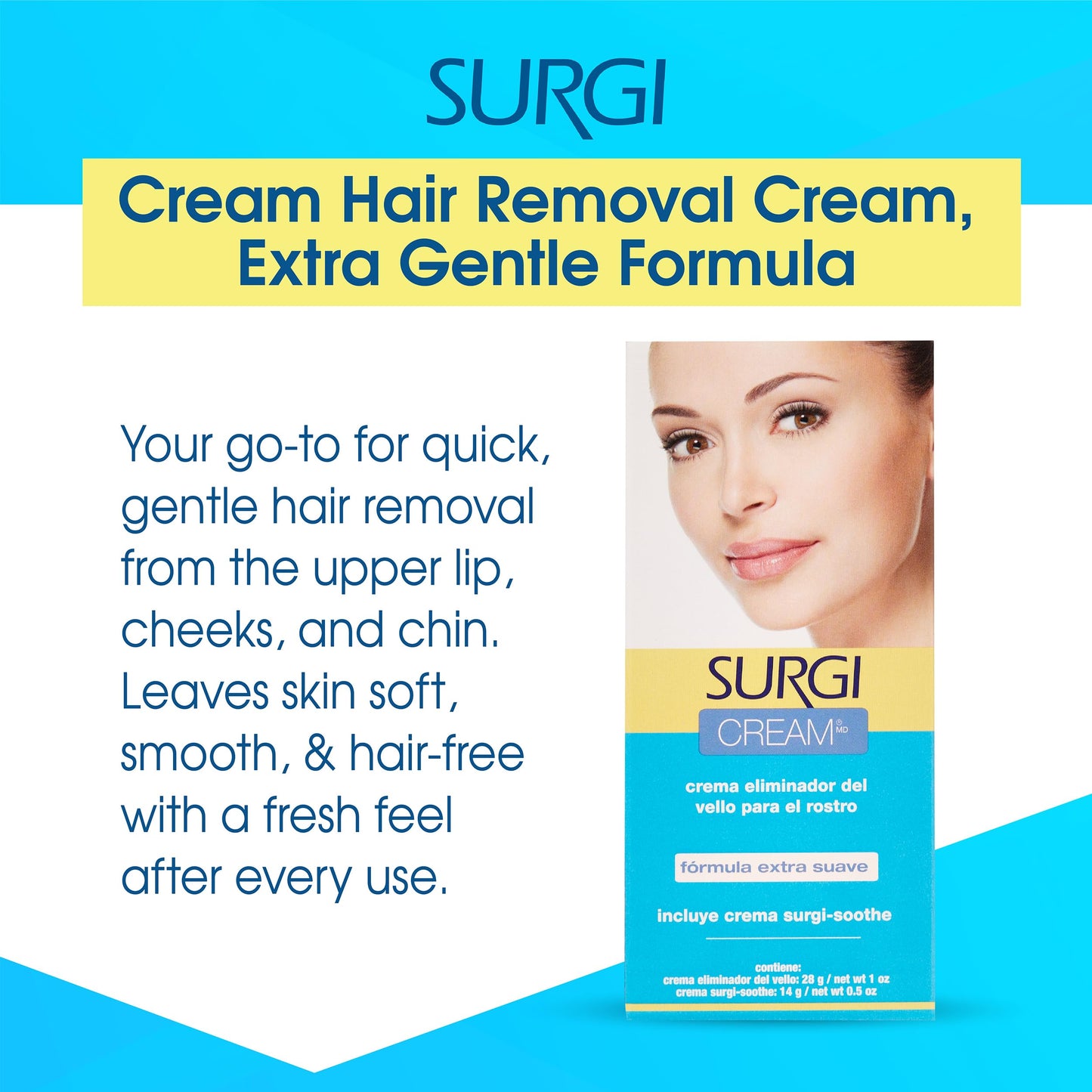Surgiwax Facial Hair Removal Cream for Women - Depilatory Cream for Face, Neck, & Sensitive Skin, Professional Hair Remover, 1 oz Beauty & Personal Care Surgiwax