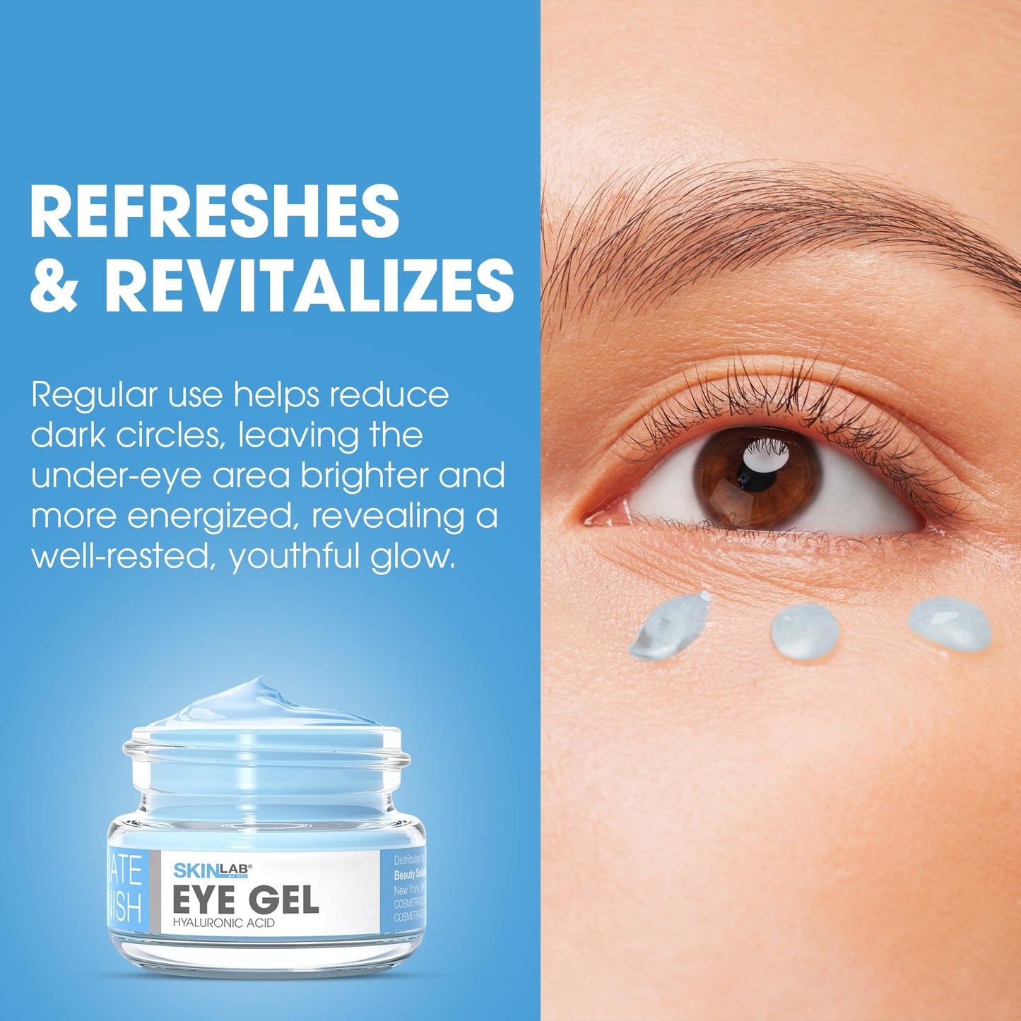 SKIN LAB Hydrate & Replenish Eye Cream - Hydrating Eye Gel Cream with Hyaluronic Acid & Marine Extracts, Moisturizes & Revitalizes Under Eyes, 0.5 oz Beauty & Personal Care SKIN LAB BY BSL