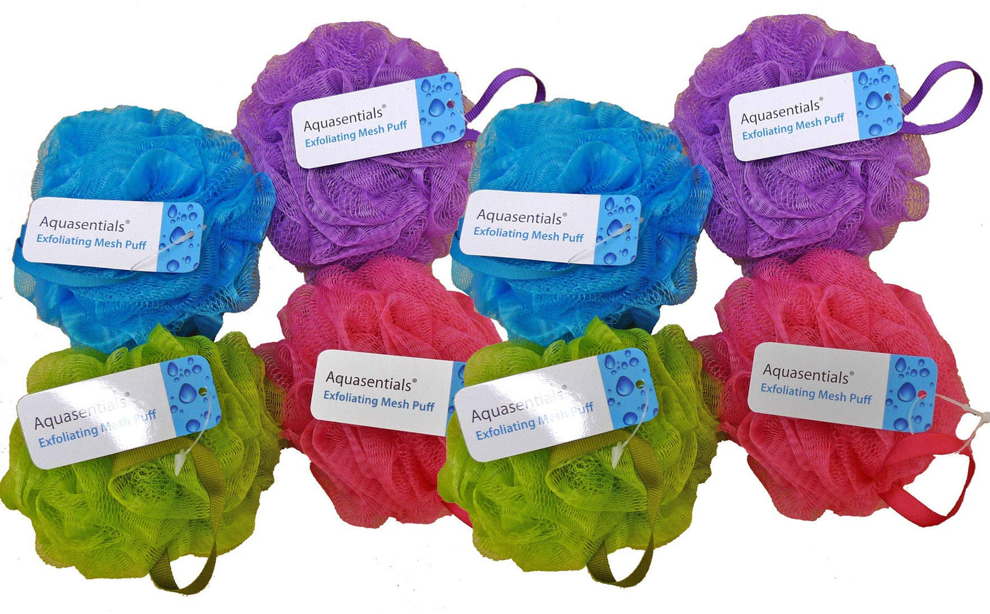 Aquasentials Mesh Pouf Bath Sponge (8 Pack) Beauty & Personal Care Aquasentials