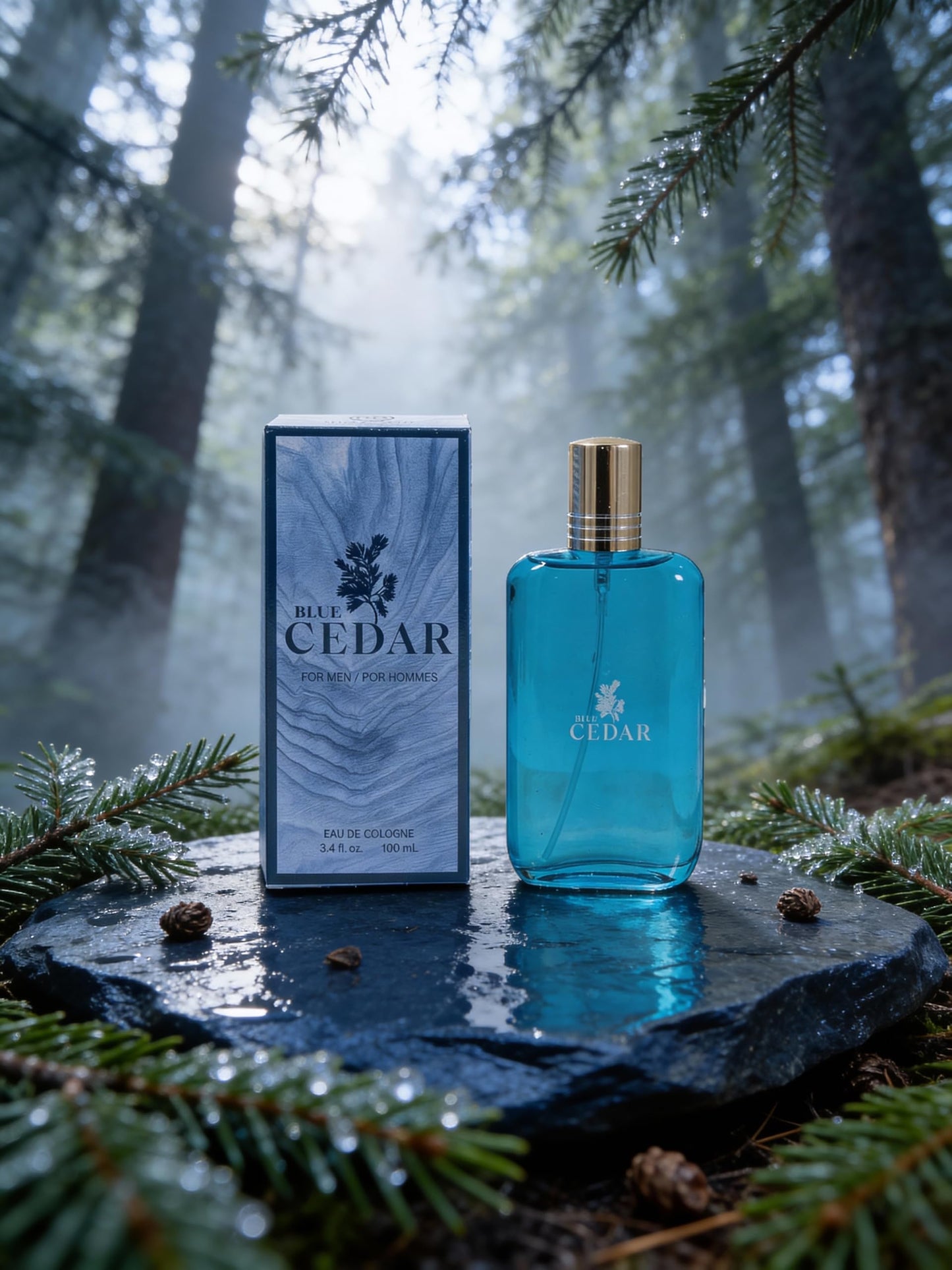 Belcam Beauty BLUE CEDAR Eau de Cologne for Men, 3.4 Fl Oz, Bergamot Pine Cedarwood Notes Beauty & Personal Care Belcam Beauty