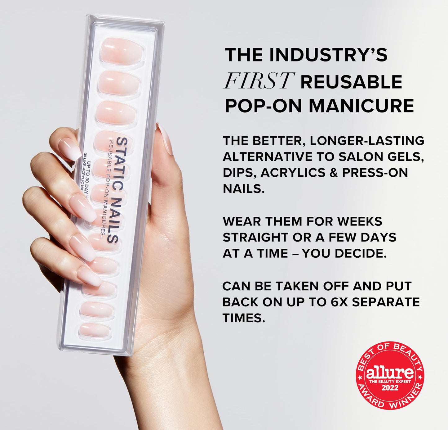 Static Nails Brush On Nail Glue for Press Ons, Pop-Ons, Acrylic/Fake Nails, and Tips | Brush On Applicator for Easy Application | Strong Bond, Mess Beauty & Personal Care Static Nails