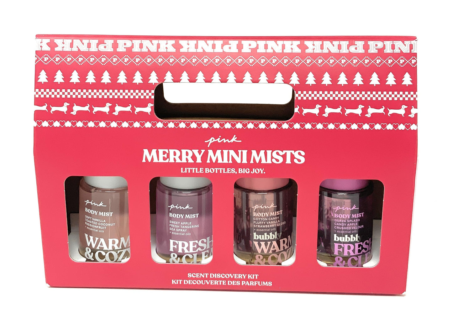 Victoria's Secret PINK Merry Mini Mist 4pc Gift Set Warm & Cozy, Fresh & Clean, Bubbly Warm & Cozy, Bubbly Fresh & Clean Beauty & Personal Care Victoria's Secret