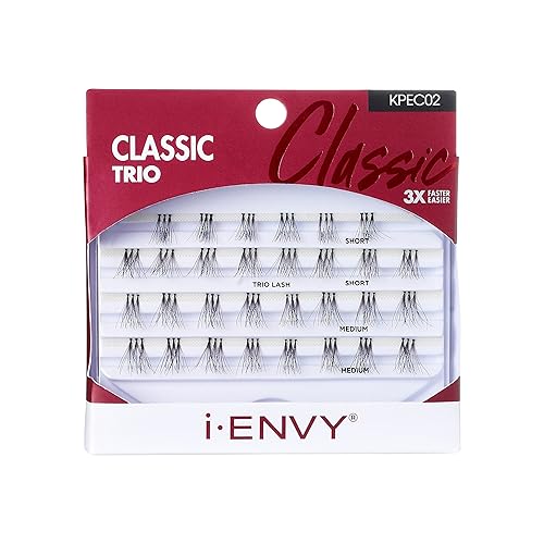 i-ENVY by KISS Trio Lash Classic Medium 30 Lashes Natural Style 3X Faster Easier Application Beauty & Personal Care i•ENVY