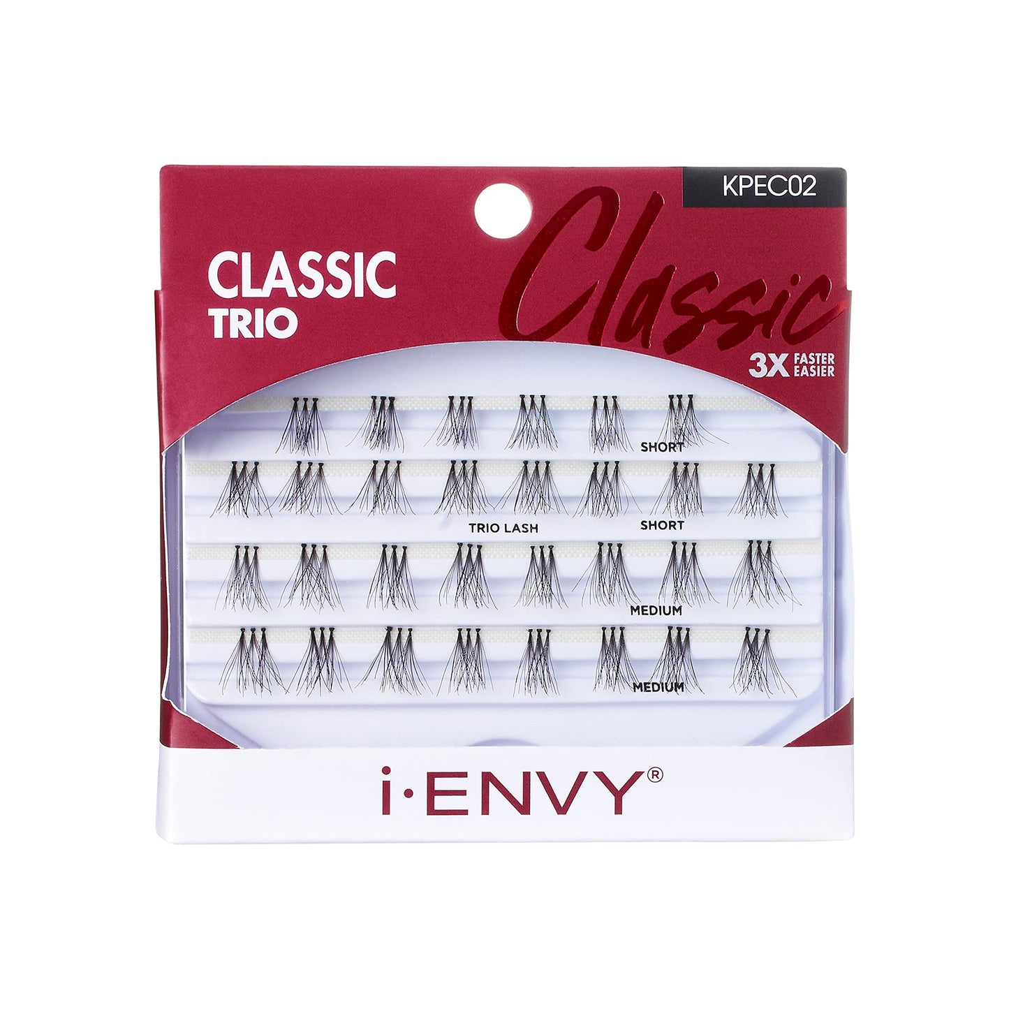 i-ENVY by KISS Trio Lash Classic Medium 30 Lashes Natural Style 3X Faster Easier Application Beauty & Personal Care i•ENVY