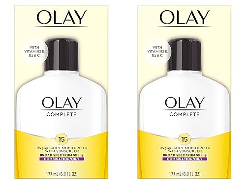 Olay Face Moisturizer Complete Lotion All Day Face Moisturizer for Combination/Oily Skin with SPF 15, 6 Fl Oz (Pack of 2) Beauty & Personal Care Olay