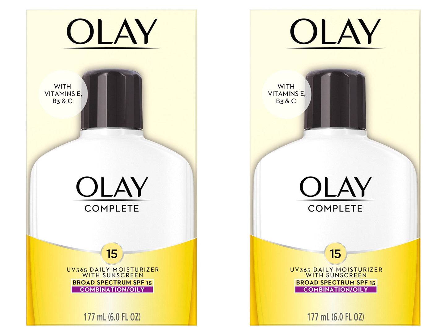 Olay Face Moisturizer Complete Lotion All Day Face Moisturizer for Combination/Oily Skin with SPF 15, 6 Fl Oz (Pack of 2) Beauty & Personal Care Olay