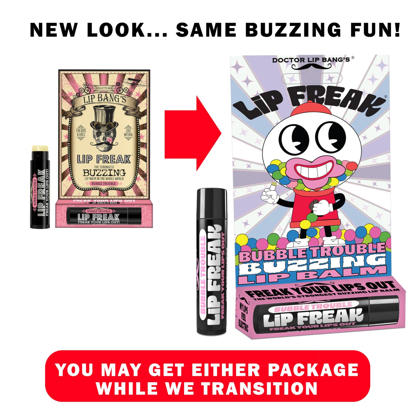 Doctor Lip Bang's BUZZING Lip Balm - Lip Freak - 100% All Natural - Cruelty Free - Bubble Trouble Beauty and Personal Care Doctor Lip Bang's