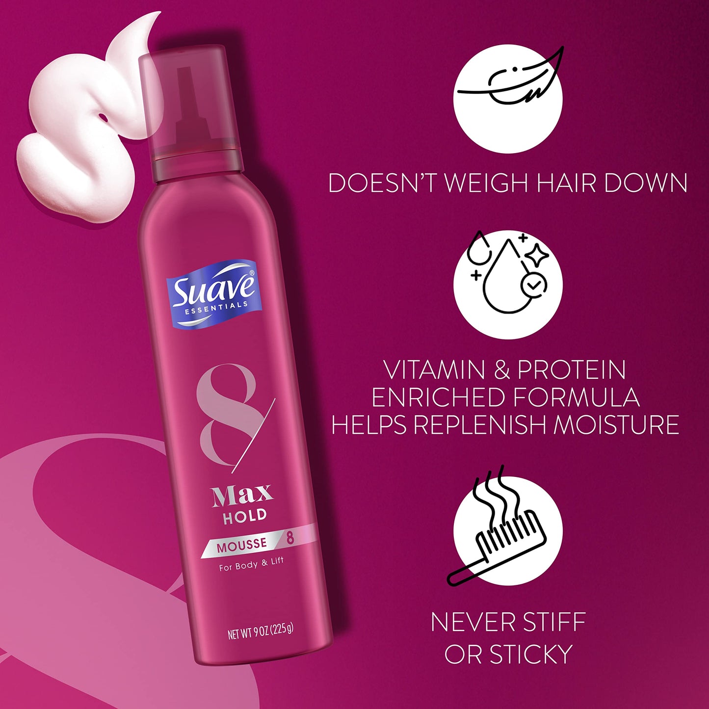 Suave Mousse Max Hold Volumizing 9 oz Beauty & Personal Care Suave