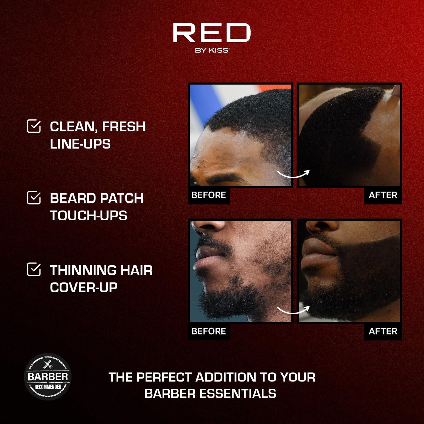 RED by Kiss Tintation Temporary Hair Color Spray, Extra Large Size, Instant Gray Root Cover Up, Water-Resistant, Smudge-Proof, Hairline & Barber Beauty & Personal Care Red by Kiss
