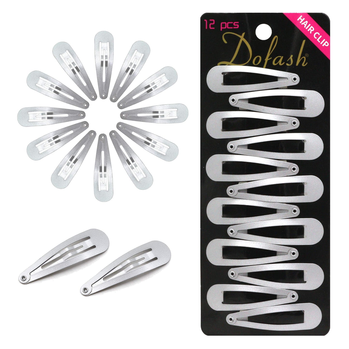 Dofash 12PCS Snap Hair Clips For Women-Non Slip & Metal Hair Barrettes, 5cm 2'' Small Clips For Thin & Fine Hair, Silver Grey Beauty & Personal Care Dofash
