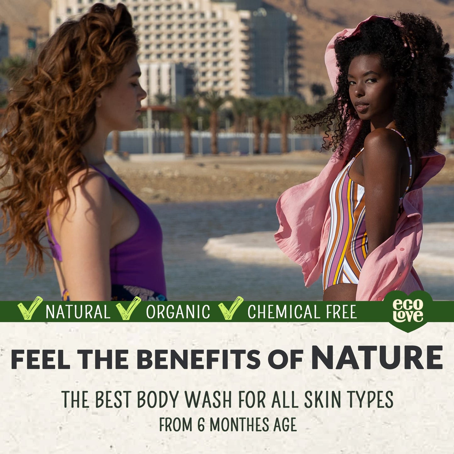ecoLove - Natural Moisturizing Body Wash for Dry Skin - With Organic Cucumber - No SLS or Parabens - Vegan and Cruelty-Free Shower Gel, 17.6 oz Beauty & Personal Care ecoLove