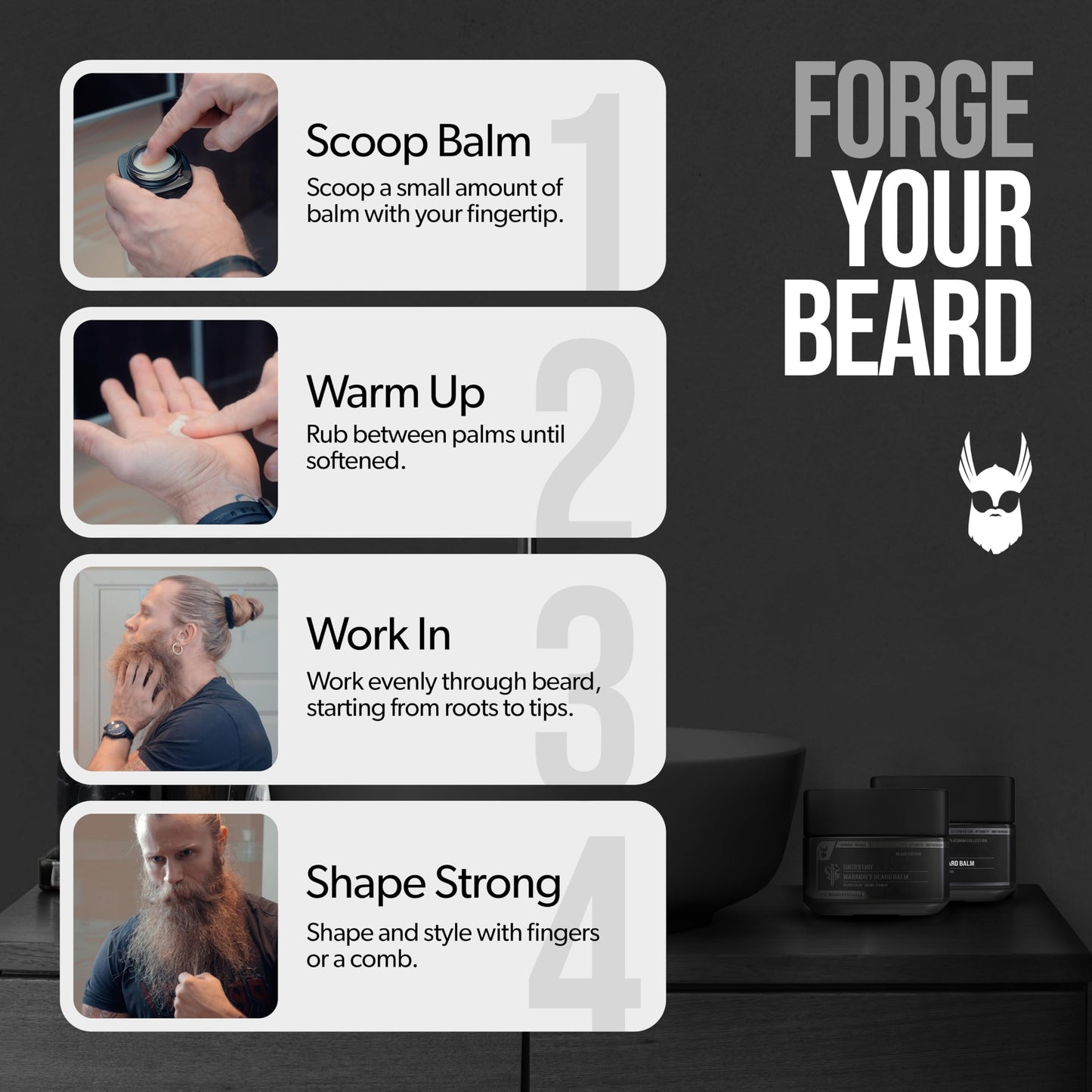 The Beard Struggle Warrior’s Beard Balm - Platinum Collection, Surtr's Fury - Non-Greasy Low-Hold Formula, Luxurious Cologne-Grade Fragrances 100% Beauty and Personal Care The Beard Struggle