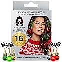 Beardaments Light Up Hair Lights - The Original Ornaments from, 16pc Colorful Christmas Hair Baubles for Holiday Cosplay Women Party Costume Beauty & Personal Care Beardaments