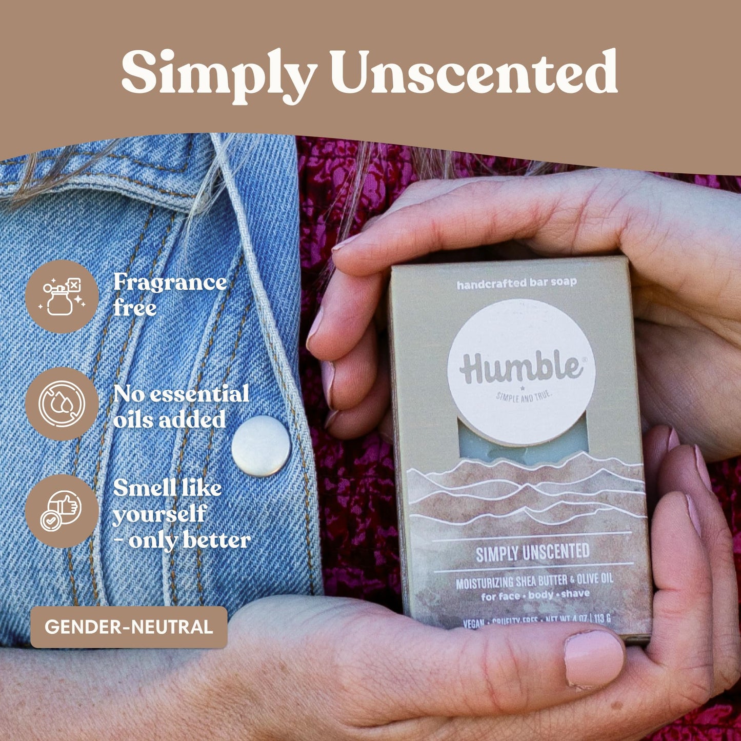 Humble Natural Bar Soap, Simply Unscented - Cold Processed Face & Body Soap Bar with Essential Oils - Moisturizing Formula for Long-Lasting Freshness Beauty & Personal Care HUMBLE SIMPLE AND TRUE.