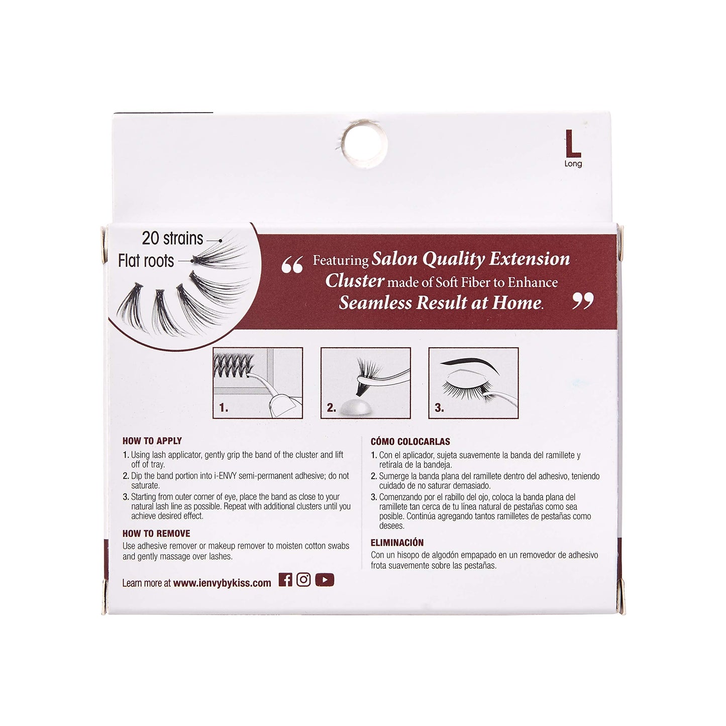 i-ENVY 20D Extension Cluster Individual Lashes (Long, 2 PACK) Flat Root Seamless Application Perfect For DIY Lash Extension Beauty & Personal Care i•ENVY