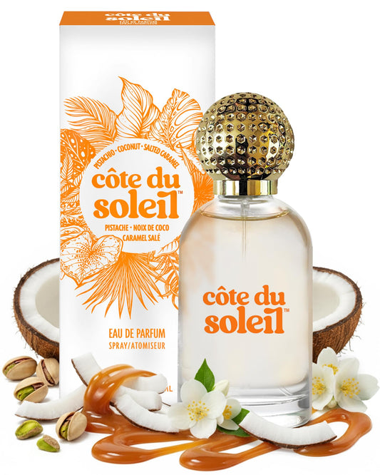PB ParfumsBelcam Côte du Soleil Eau de Parfum for Women - Warm Beachy Gourmand Scent with Pistachio, Coconut & Salted Caramel - Long-Lasting Women’s Beauty & Personal Care PB ParfumsBelcam