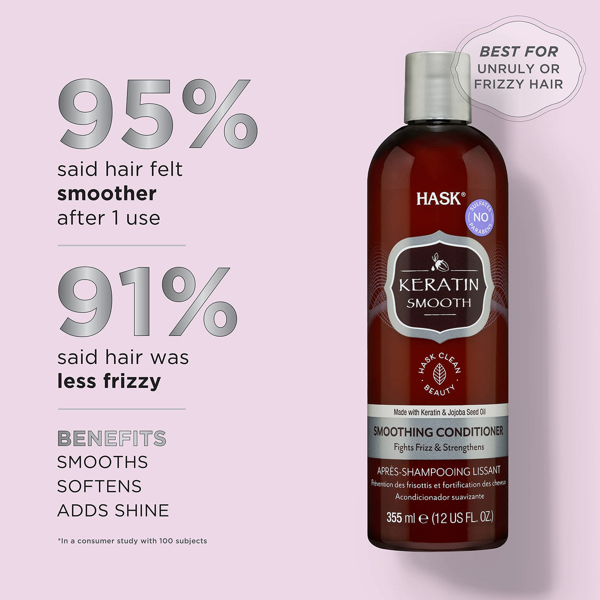 Hask Keratin Protein Smoothing Conditioner, 12 Ounce
