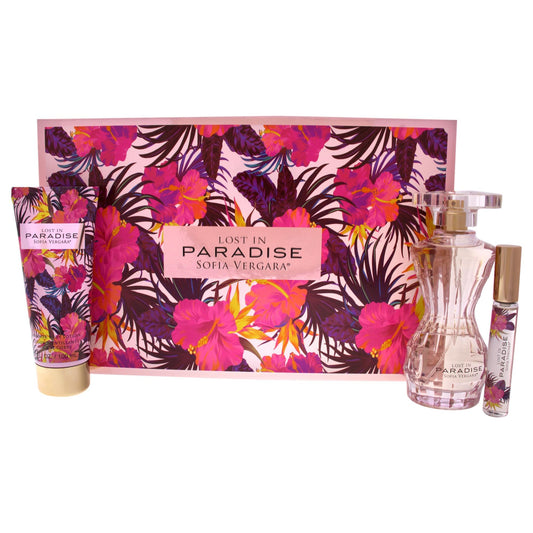 SOFIA VERGARA Lost In Paradise Women 3 Pc Gift Set 3.4oz EDP Spray, 10ml EDP Roller Ball, 3.4oz Body Lotion Beauty & Personal Care SOFIA VERGARA