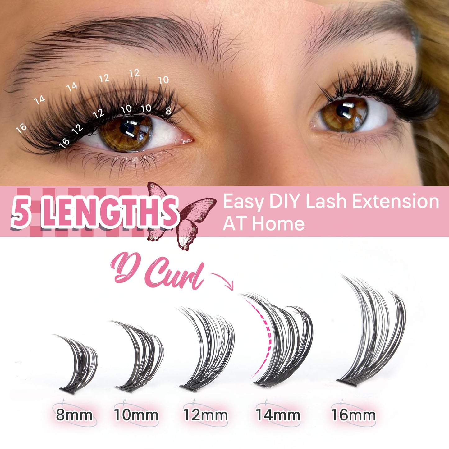 Lash Clusters 30D+40D Individual Lashes 320pcs Natural Cluster Eyelash Extensions 8-16MIX DIY Lash Extension D Curly Wispy False Eyelashes Clusters by Beauty and Personal Care TOOCHUNAG