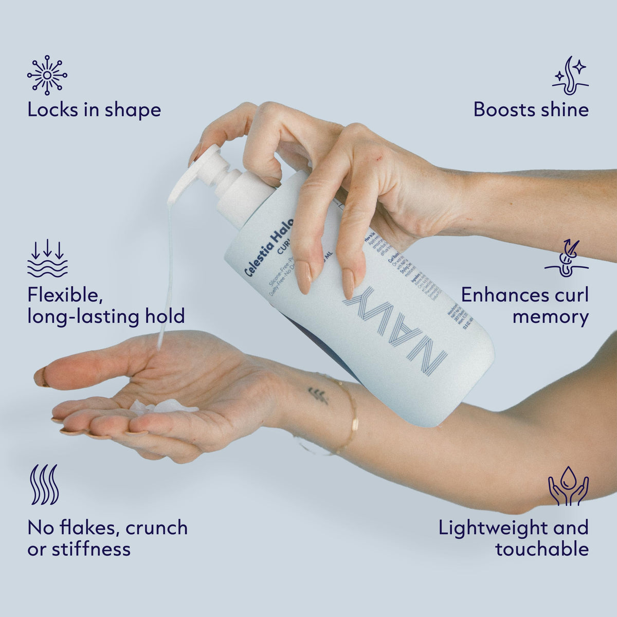 NAVY Celestia Halo Curl Gel with Aloe and Jojoba, 13.5 oz