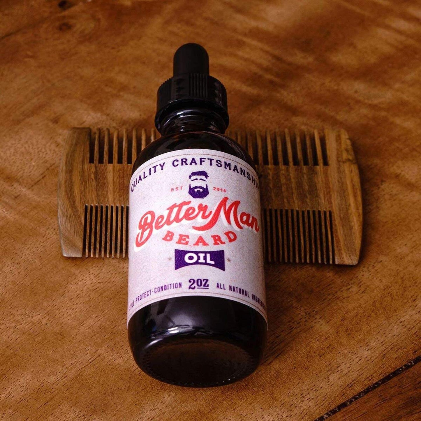 BETTER MAN BEARD Beard Oil - 2 oz All-Natural Leave-in Beard Conditioner with Therapeutic Grade Essential Oils & 100% Natural Formula - Oil1 Beauty & Personal Care BETTER MAN BEARD EST. 2014