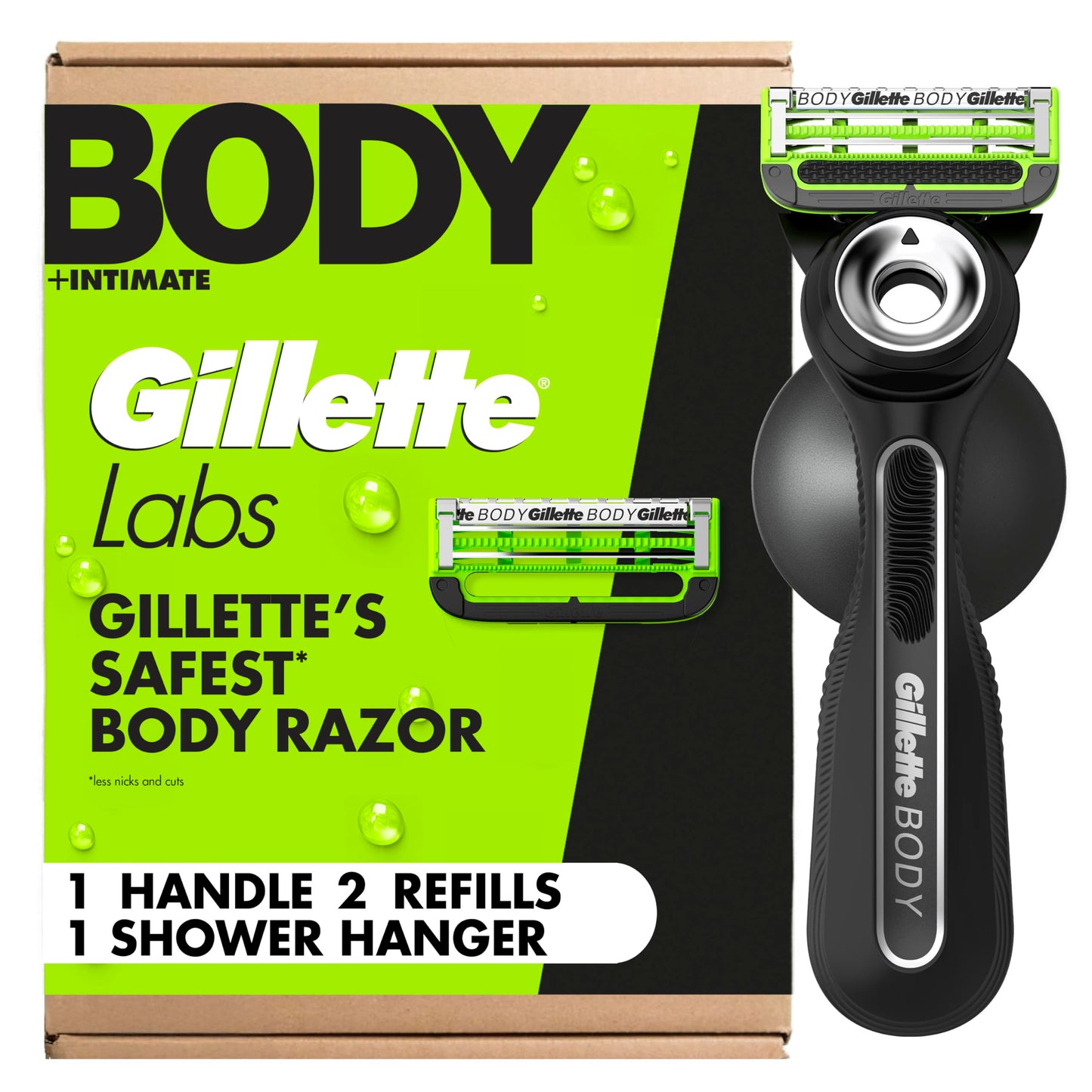 Gillette Labs Body + Intimate Razor For Men, Handle + 2 Blade Refills Beauty and Personal Care Gillette
