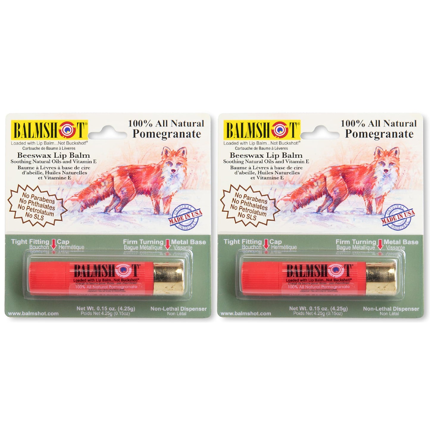 BALMSHOT Two Pack of 100% All Natural Pomegranate Lip Balm Beauty & Personal Care Balmshot