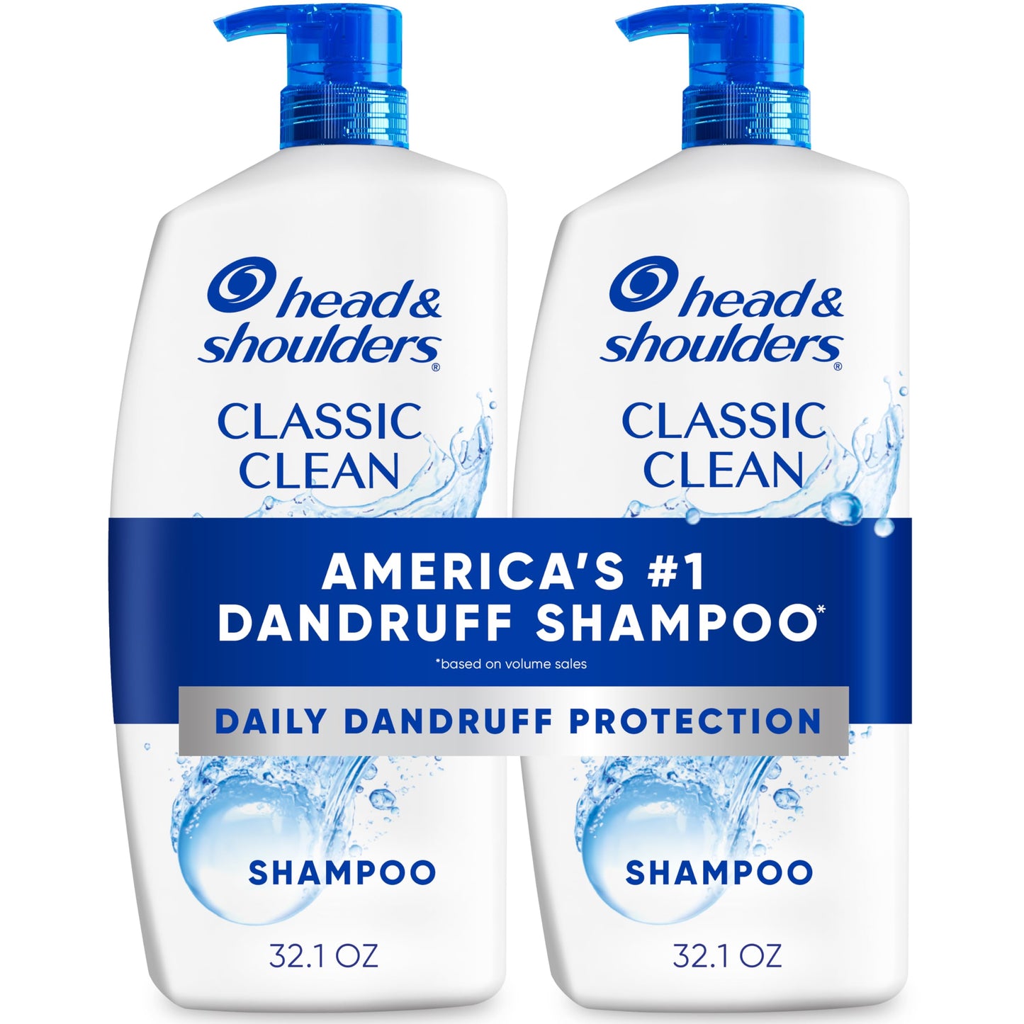 Head & Shoulders Anti-Dandruff Shampoo with 1% Pyrithione Zinc, Classic Clean Shampoo Twin Pack, Daily Use, Flake Control, Scalp Care, Color-Safe Beauty and Personal Care Head & Shoulders Default Title