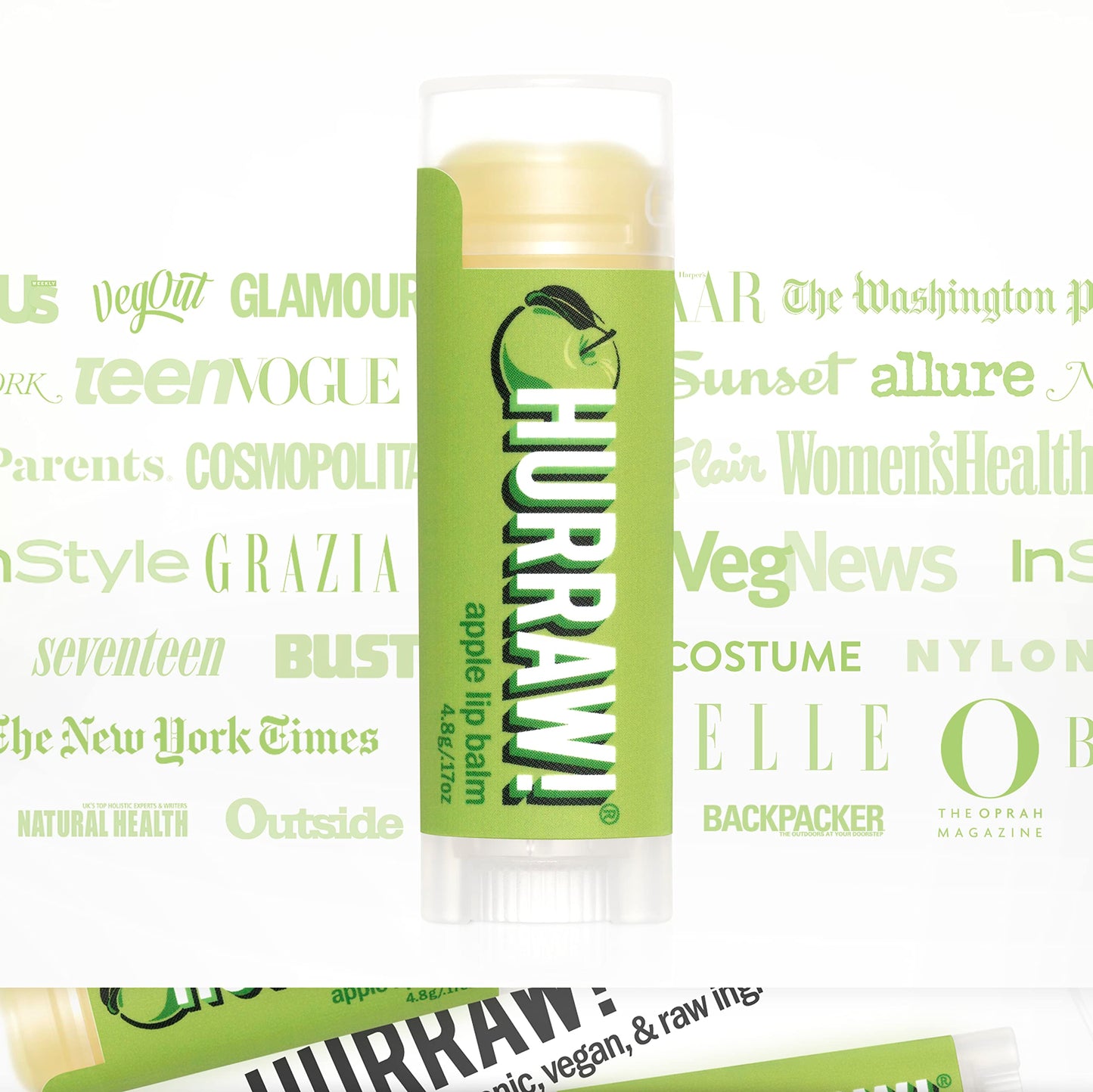Hurraw! Apple Lip Balm, 3 Pack: Organic, Certified Vegan, Cruelty and Gluten Free. Non-GMO, 100% Natural Ingredients. Bee, Shea, Soy and Palm Free. Beauty & Personal Care HURRAW!