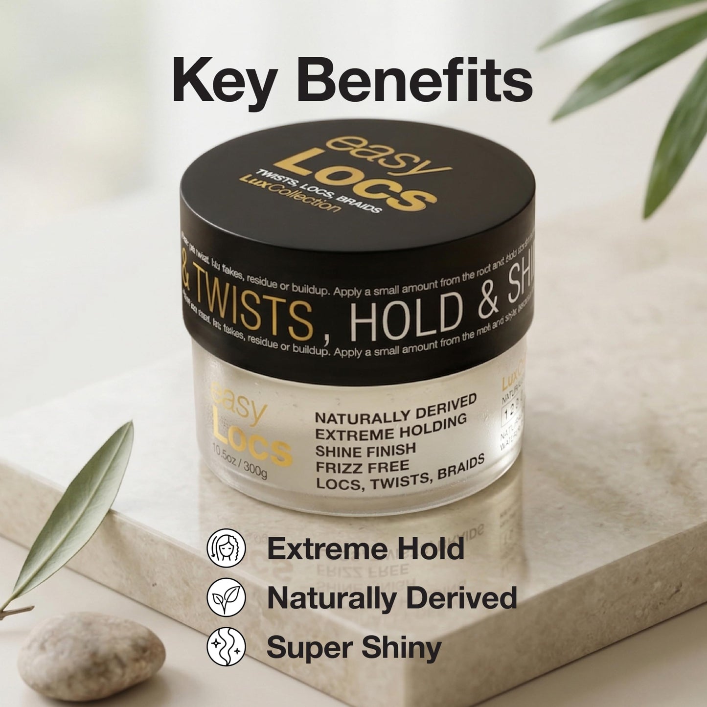 Lux Collection easy Locs for Twists Locs Braids with Castor Oil, Keratin, Biotin, and Olive Oil - Naturally Derived, Extreme Holding, Frizz Free Beauty & Personal Care Lux Collection