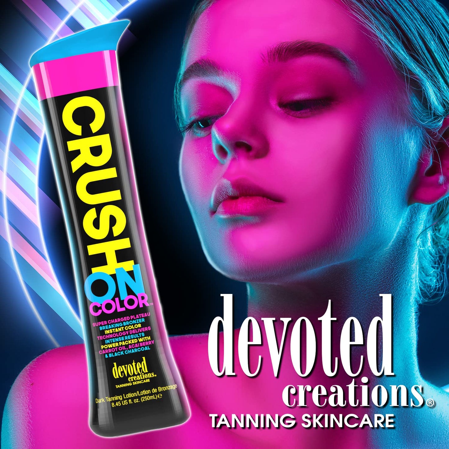 Devoted Creations Crush On Color Tanning Lotion - Super Charged Dark Bronzer - Instant Color Technology - Power Packed with Carrot Oil, Acai Berry Beauty & Personal Care Devoted Creations