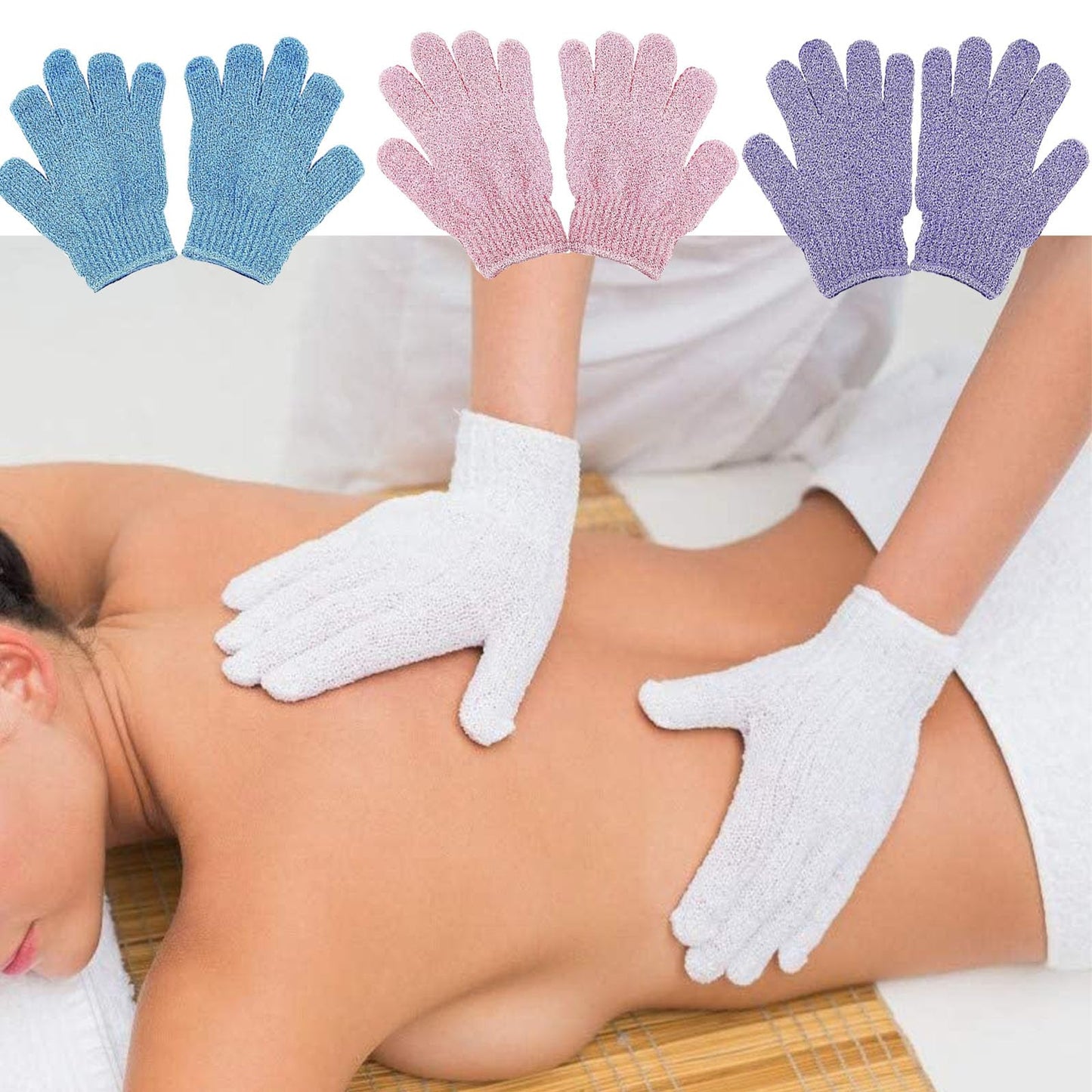 8 PCS ROTOPATA Deep Exfoliating Gloves Mitt with Hanging Loop for Shower, Spa, Body Scrubs, Dead Skin Cell Remover Bathing Accessories Beauty & Personal Care ROTOPATA