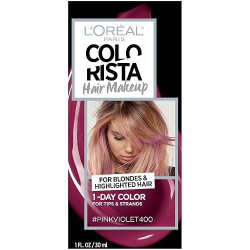 L'Oreal Paris Hair Makeup Temporary 1-Day Hair Color for Blondes, Pink Violet 400, 1 Fluid Ounce Beauty & Personal Care L'Oreal Paris