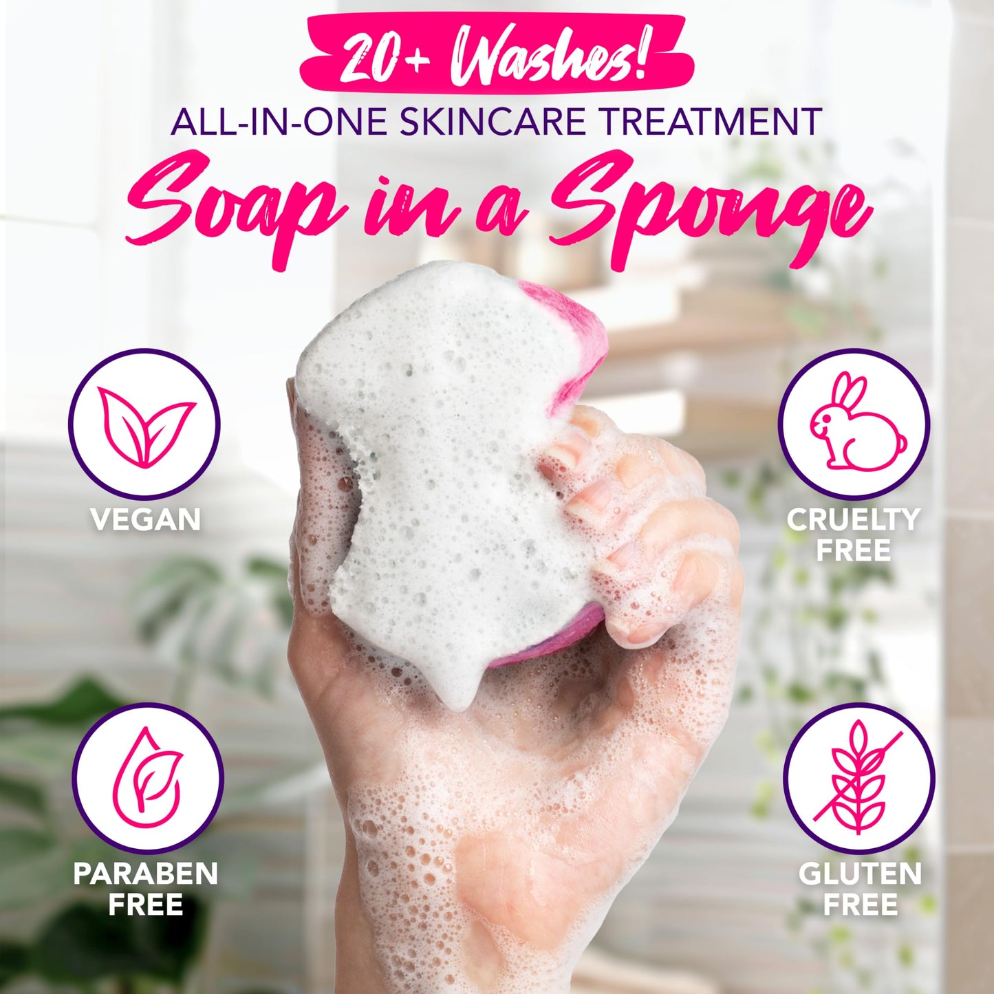 Spongeables Pedi Scrub Foot Exfoliating 20+ Wash Sponge, Lavender Tea Tree Oil, 2 Count Beauty and Personal Care Spongeables