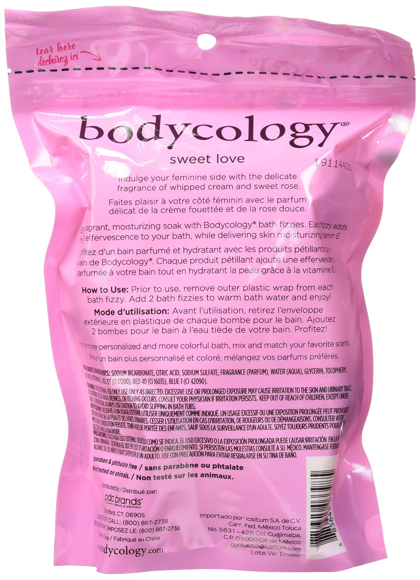 Bodycology Sweet Love Bath Soak Fizzies Bombs 8-2.1 Oz Balls Beauty & Personal Care Bodycology