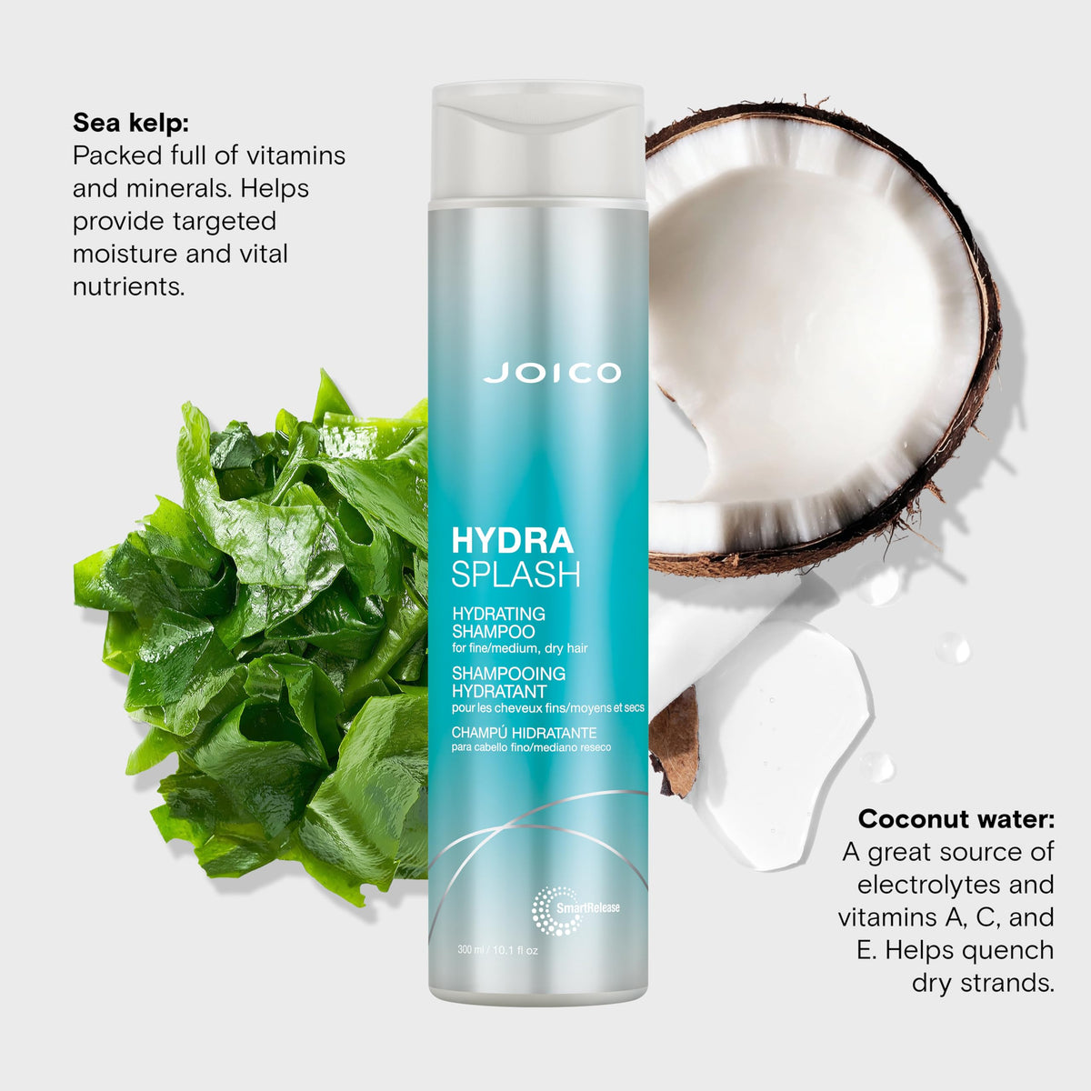 HydraSplash Hydrating Shampoo | For Fine, Medium, Dry Hair | Replenish Moisture | Add Hydration & Softness | With Sea Kelp & Coconut Water | 10.1 Fl Beauty & Personal Care Joico