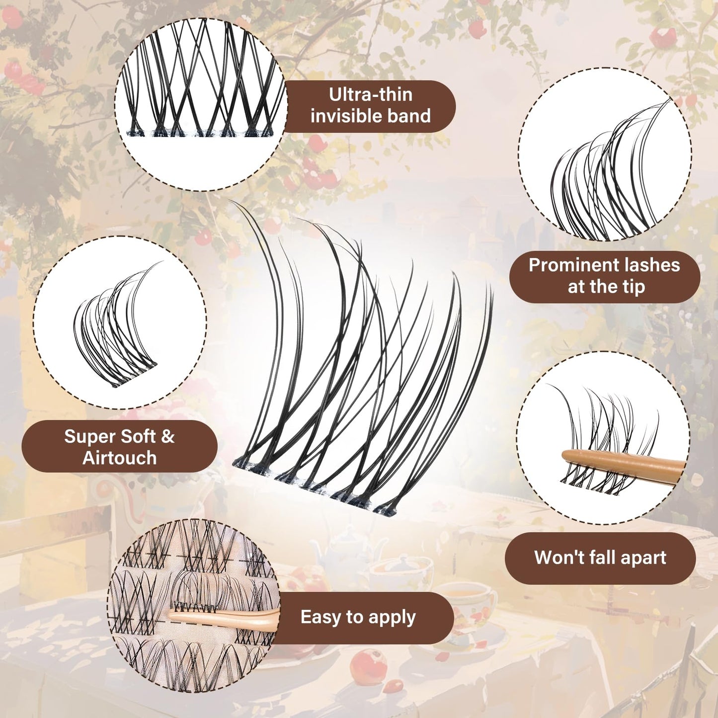 JMS&JMS Lash Clusters 120 Pcs Natural Cluster Lashes Invisible Band Eyelash Clusters Super Thin Band Reusable Soft & Comfortable(Flora,8-18mix) Beauty and Personal Care JMS&JMS