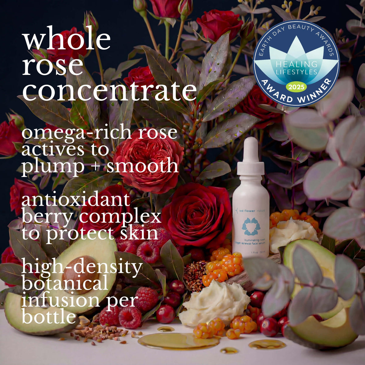 Red Flower Illuminating Rose Collagen Renewal Face Serum, 1 fl oz